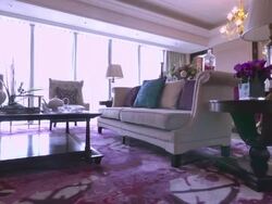 luxury sample living room interior and decorations, Real time. Stock Footage