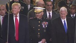 Donald J Trump watching pre-inauguration parade News Clip