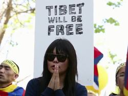 Activists Rally In San Francisco On Anniversary Of Tibetan Uprising Stock Footage