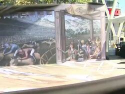 ATMOSPHERE: mural at Breeders' Cup World Championships Press Conference on 10/25/2012 in Los Angeles, CA. (Footage by WireImage Video/Getty Images Entertainment Video) Stock Footage