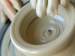 potter making a jar Stock Footage