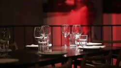 Waiter Setting The Table In Restaurant Stock Footage