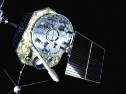 Animation of GPS (Global Positioning System) satellite orbiting the Earth. The GPS satellites transmit signals to the surface that allow GPS receivers to pinpoint their exact location Stock Footage