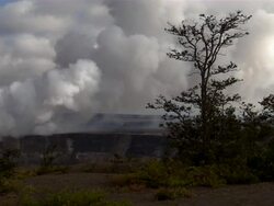 Slow pan to steam rising from ground. Stock Footage