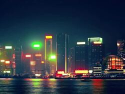 Hong Kong at night Stock Footage