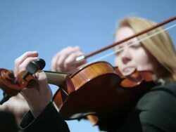 Outdoor Orchestra - Violin Stock Footage