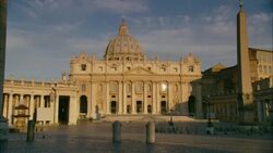 Shadows stretch across St. Peter's Square in Vatican City. Stock Footage