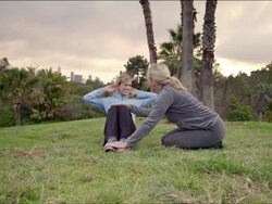 MS Teacher & student exercising in park / Los Angeles, CA, United States Stock Footage