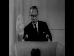 SYND 25 2 68 SECRETARY GENERAL OF UNITED NATIONS U THANT MAKES STATEMENT Instructional Video