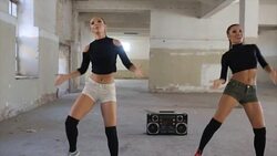 Two girls dancing Stock Footage