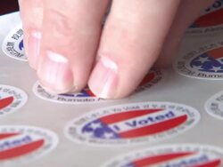 I Voted Peel Sticker Stock Footage