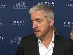 INTERVIEW - Anthony McCarten on what is so special about Stephen & Jane Hawkings' relationship at "The Theory Of Everything" Los Angeles Premiere Presented By Focus Features Stock Footage