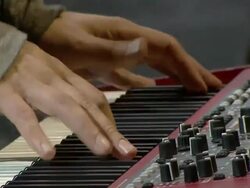 C/U EXT Live Concert Keyboard Player on Stage Festival Stock Footage