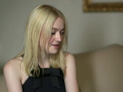 INTERVIEW - Dakota Fanning on the make up for her character, using it for Halloween at 'Night Moves' interviews on September 01, 2013 in Venice, Italy (Footage by WireImage Video/Getty Images) Stock Footage