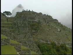 Machu Picchu, ruined buildings and terraces, WA, Peru Stock Footage