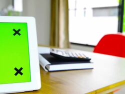 Tablet PC green screen Stock Footage