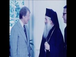 UPITN 20 7 77 CARTER MEETS PATRIARCH OF THE ANTIOCHIAN ORTHODOX CHURCH News Clip