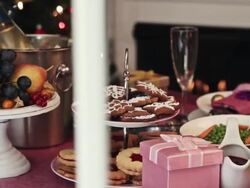 Look on Christmas Dinner Stock Footage