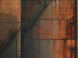 MS Shot of polluted factories / Japan Stock Footage
