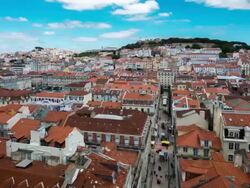 HD Time-lapse: Lisbon aerial view Portugal Stock Footage