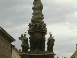 Tilt up statue Kutna hora city Czech Republic Stock Footage