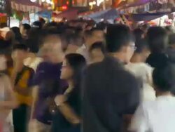 TL crowds of shopper in chinatown, Singapore,  during chinese new year Stock Footage