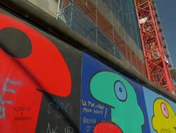 Berlin Wall, Grafitti, Murals, TD Stock Footage