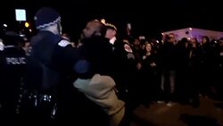 CLEAN : Chaotic scenes as Trump cancels rally amid protests (2) News Clip