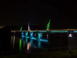 Night view of the Gangcheon-bo(a reservoir for irrigation) Stock Footage