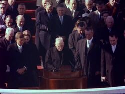 Prayers at JFK's presidential inauguration Stock Footage