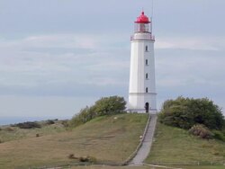 Hiddensee lighthouse on the Dornbusch hill Stock Footage