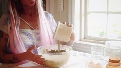 Mixing Chocolate Chip Cookies 2 Stock Footage