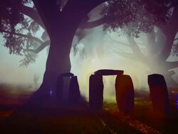 Spooky celtic cementary Stock Footage