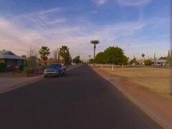 REAR POV, Car riding through suburban area, Tucson, Arizona, USA Stock Footage