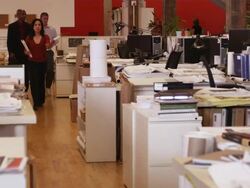 MS ZI business people walking in office / Portland,OR,United States Stock Footage