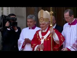 Pope leaving Westminster Cathedral News Clip