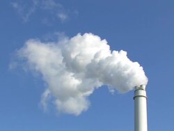 Chimney with smoke - Power plant Stock Footage