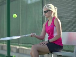 Women playing tennis. - Slow Motion Stock Footage
