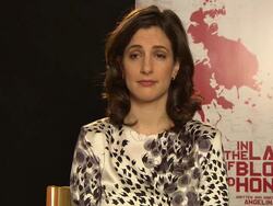 INTERVIEW: Goran Kostic on how brave Angelina Jolies's debut as a director at In The Land of Milk and Honey Interviews: 62nd Berlinale International Film Festival at Hotel Adlon on February 10, 2012 in Berlin, Germany. Stock Footage