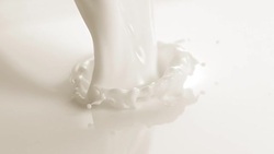 Pouring milk. Splash crown Stock Footage