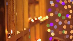 Young woman celebrating diwali, Delhi, India Stock Footage