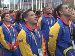 Welcoming Ceremony in Athletes' Village, Toronto, PanAm Games Stock Footage