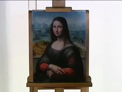 Copy of Mona Lisa found at Prado Museum Stock Footage