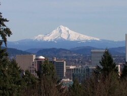 Downtown Portland & Mt. Hood - 1of2 Stock Footage