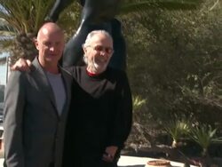 Sting, Herb Alpert at Herb Alpert And His Totem Sculpture 'Freedom' Honored In Malibu Stock Footage