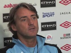 Roberto Mancini on Balotelli Stock Footage
