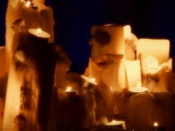 Candles In A Group - Dolly Track Pass Full HD Stock Footage