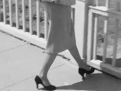 Woman chased by dog Stock Footage