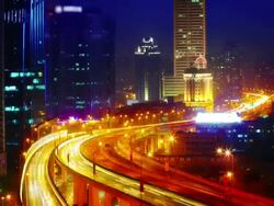 Road to night city. Stock Footage