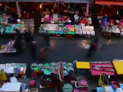 MS T/L Shot of people at Jagalchi Fisheries Wholesale Market / Busan, South Korea Stock Footage